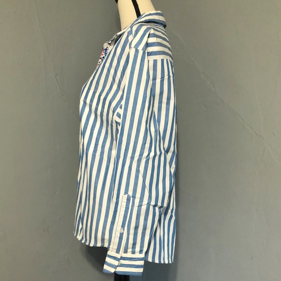 VINTAGE “Sportables” Striped Blouse with 🌸 Lining - Picture 2 of 5